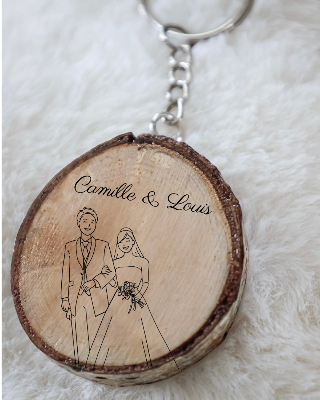 Porte clé personnalisé couple - Prénoms gravés