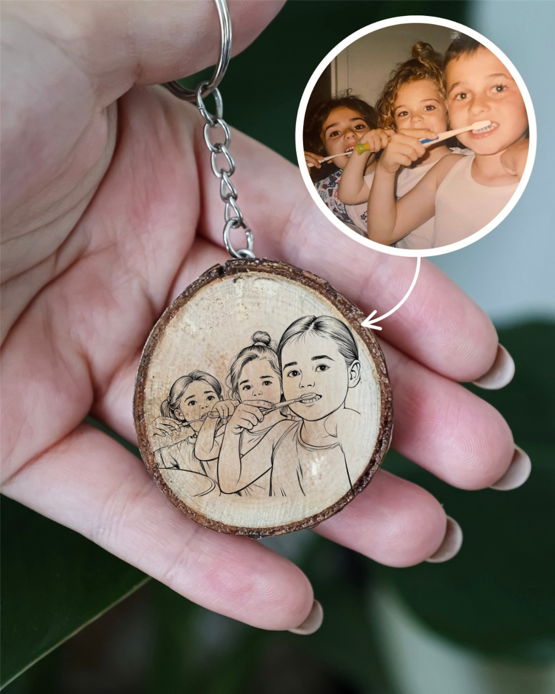 Porte clé personnalisé - gravure à partir d'une photo