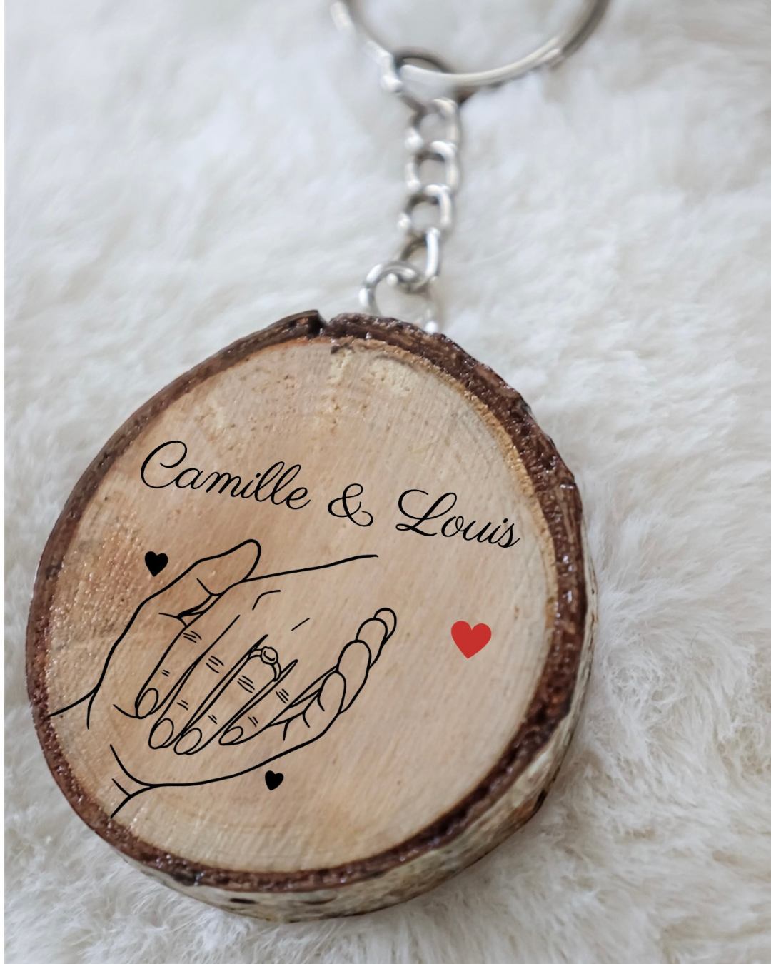 Porte clé personnalisé couple - Prénoms gravés