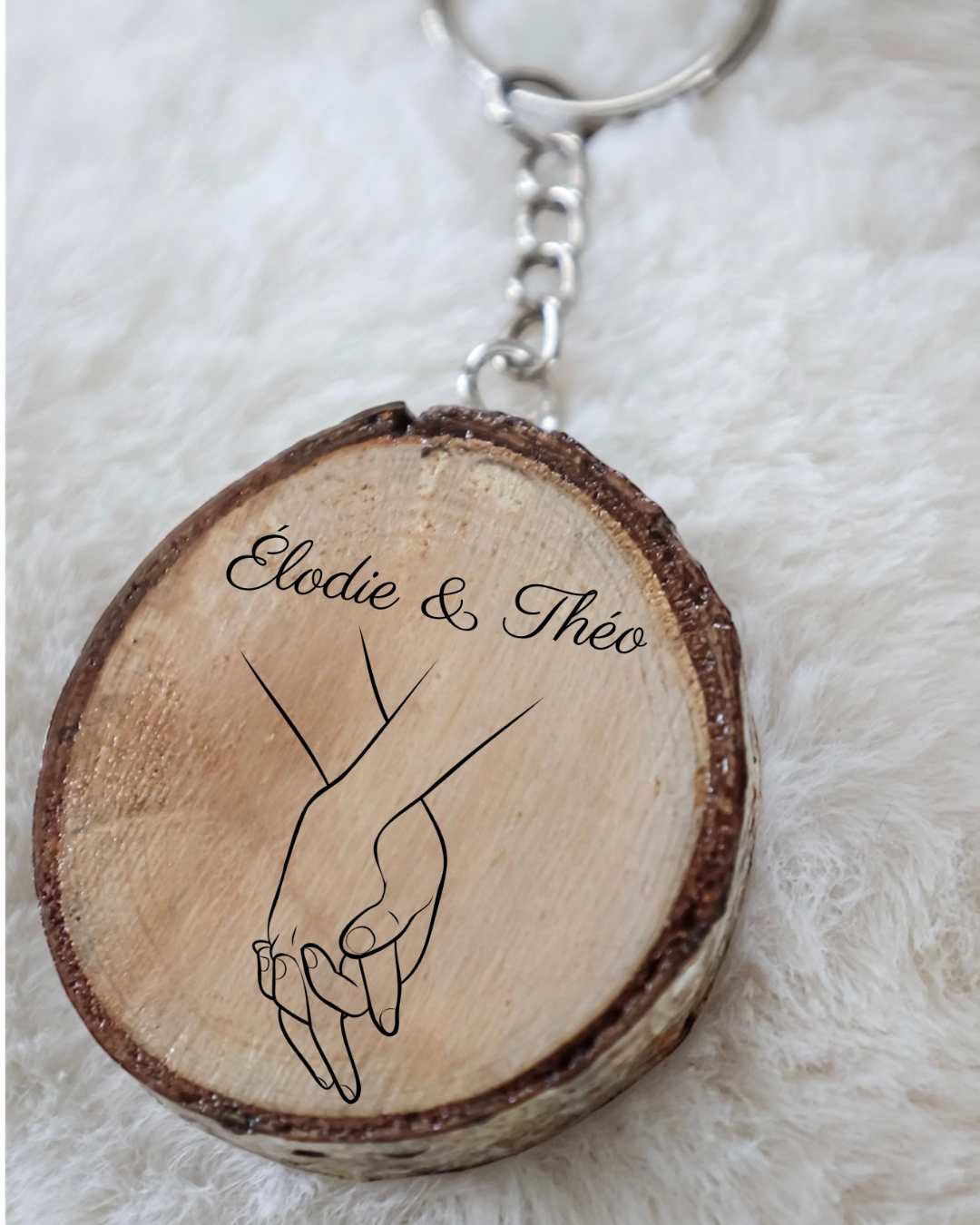 Porte clé personnalisé couple - Prénoms gravés