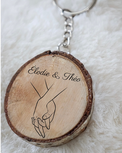 Porte clé personnalisé couple - Prénoms gravés