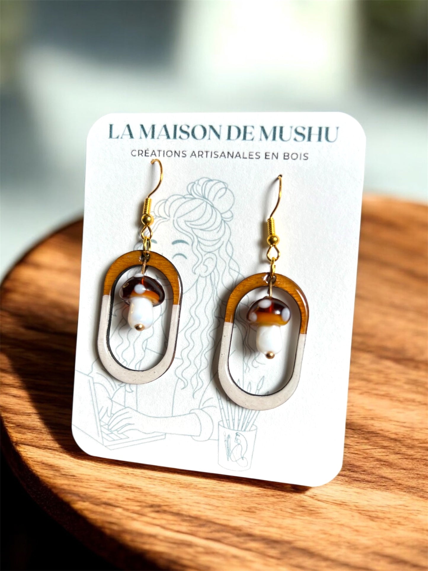 Boucles d’oreilles champignons
