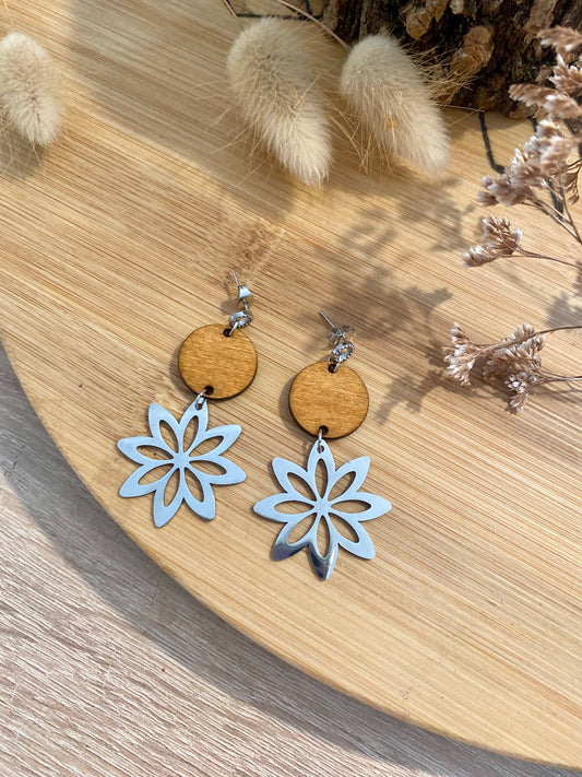 Boucles d'oreilles - rondes fleurs