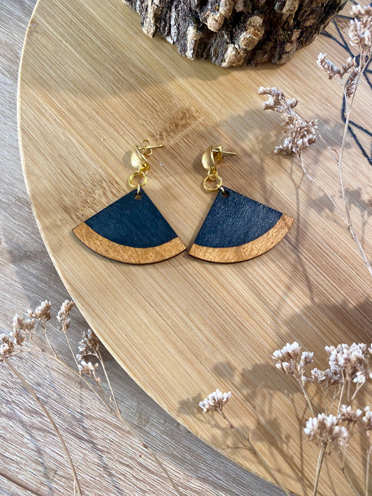 Boucles d'oreilles - triangle et noir